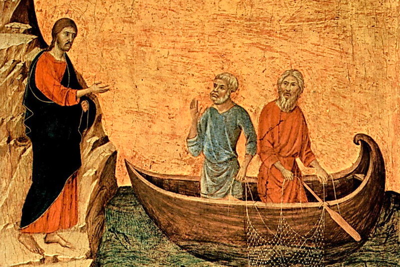 Дуччо ди Буонинсенья. Призвание апостолов Петра и Андрея, 1308-13.