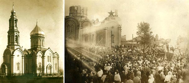 Храм в Кизиле: до и после разрушения