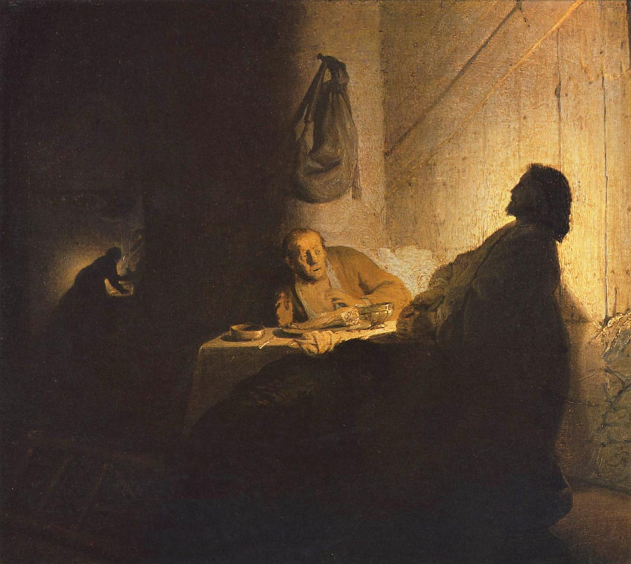 Рембрандт. Ужин в Эммаусе. 1629 г.