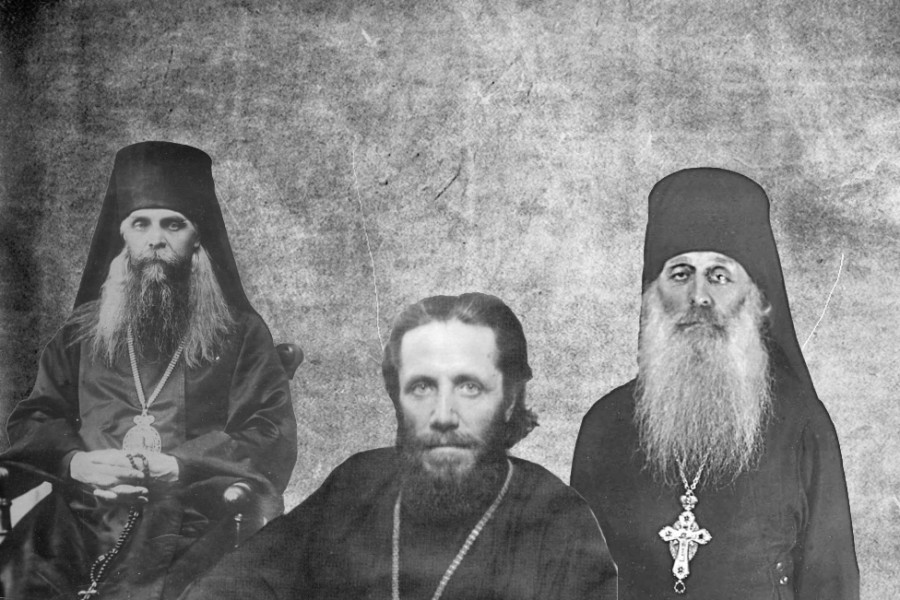 Епископ Макарий (Опоцкий), епископ Иннокентий (Тихонов), архимандрит Сергий (Савельев)