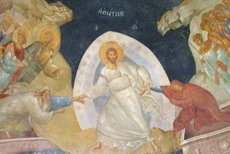 Сошествие во Ад. Фреска парекклесиона монастыря Хора, XIV век
