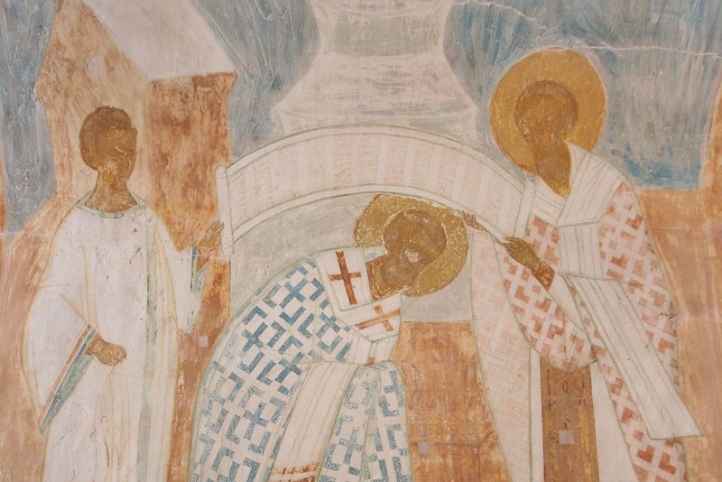 Dionysius the Wise. Ordination of St. Nicholas as Bishop (fragment). Cathedral of the Nativity of the Theotokos, Ferapontov Monastery, beginning of the 16th c.