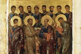 Двенадцать Апостолов, икона, XIV век (фрагмент)