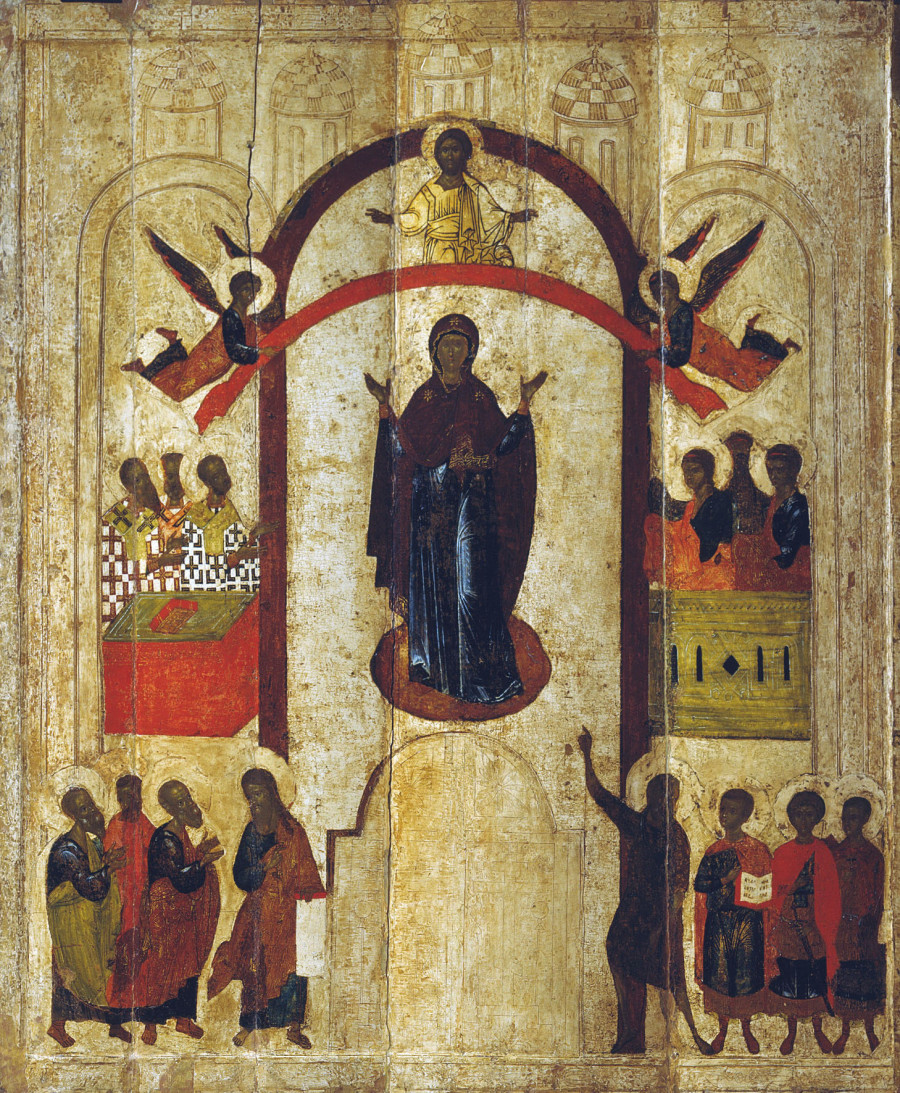 Икона праздника из Зверина монастыря в Новгороде, 1399 г.