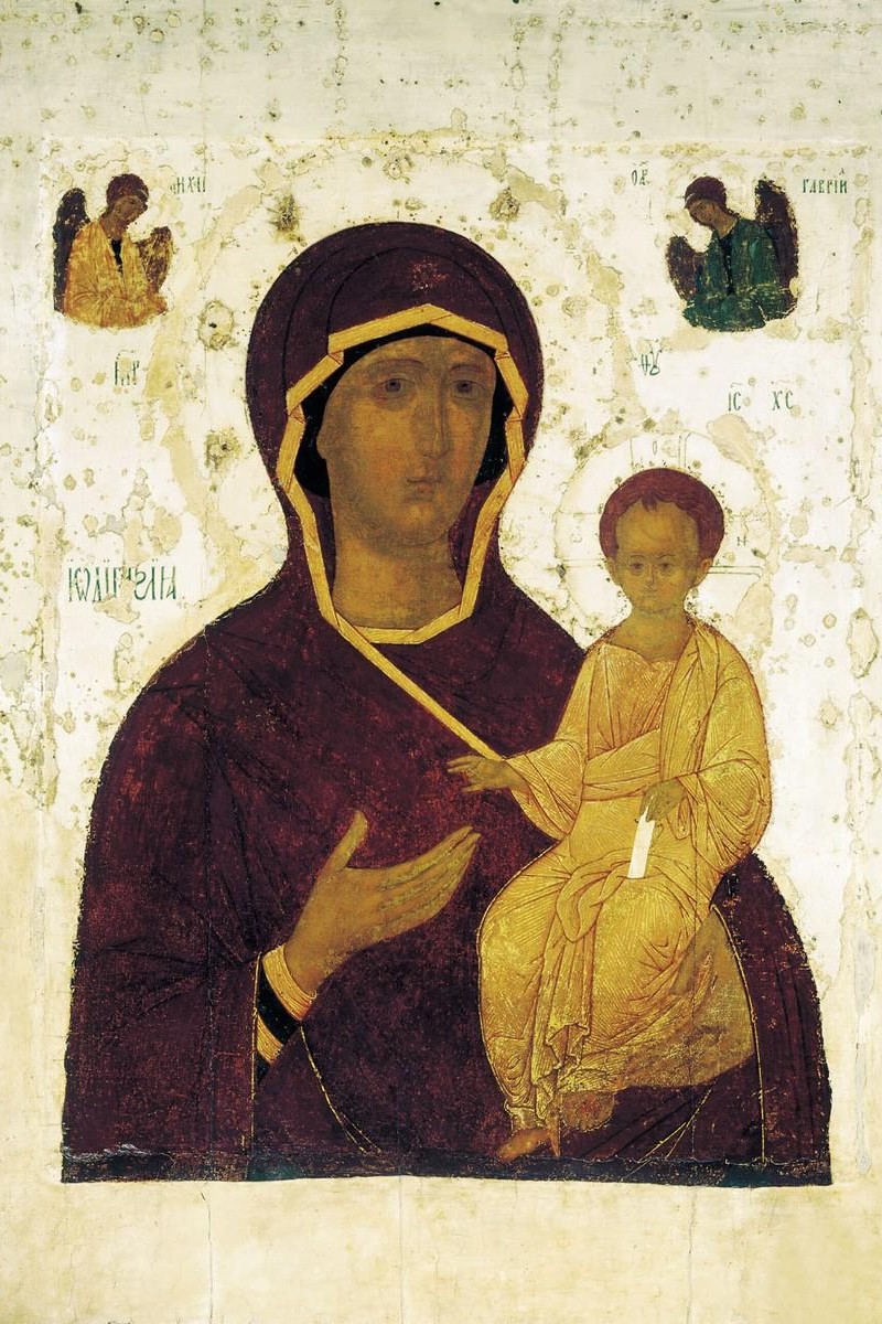 Икона Божьей Матери Одигитрия (Смоленская), 1482 г., Дионисий, Москва. Государственная Третьяковская Галерея