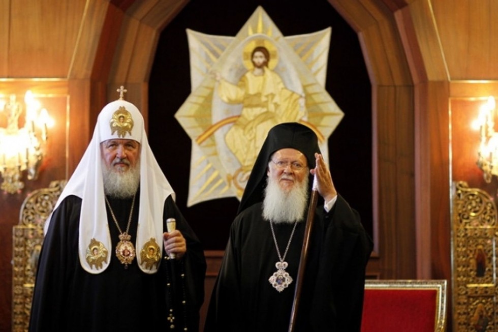 Патриарх Константинопольский Варфоломей и патриарх Московский Кирилл