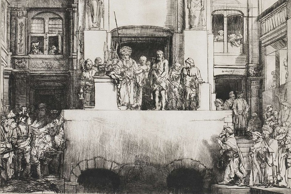 Рембрандт Харменс ван Рейн. Христос перед народом (VIII состояние). 1655
