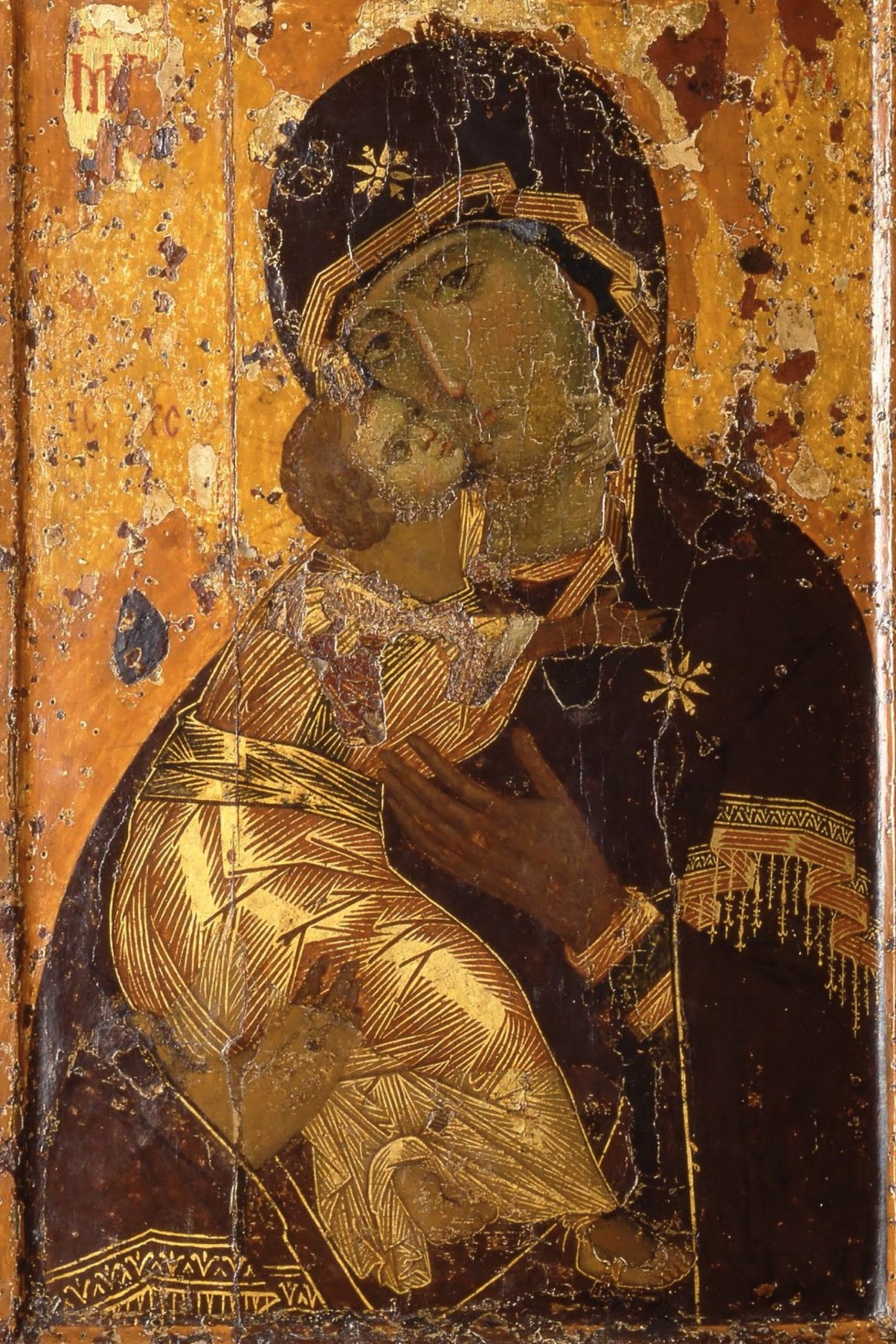 Икона Божьей Матери «Умиление» (Владимирская), начало XII в. Константинополь. Государственная Третьяковская Галерея