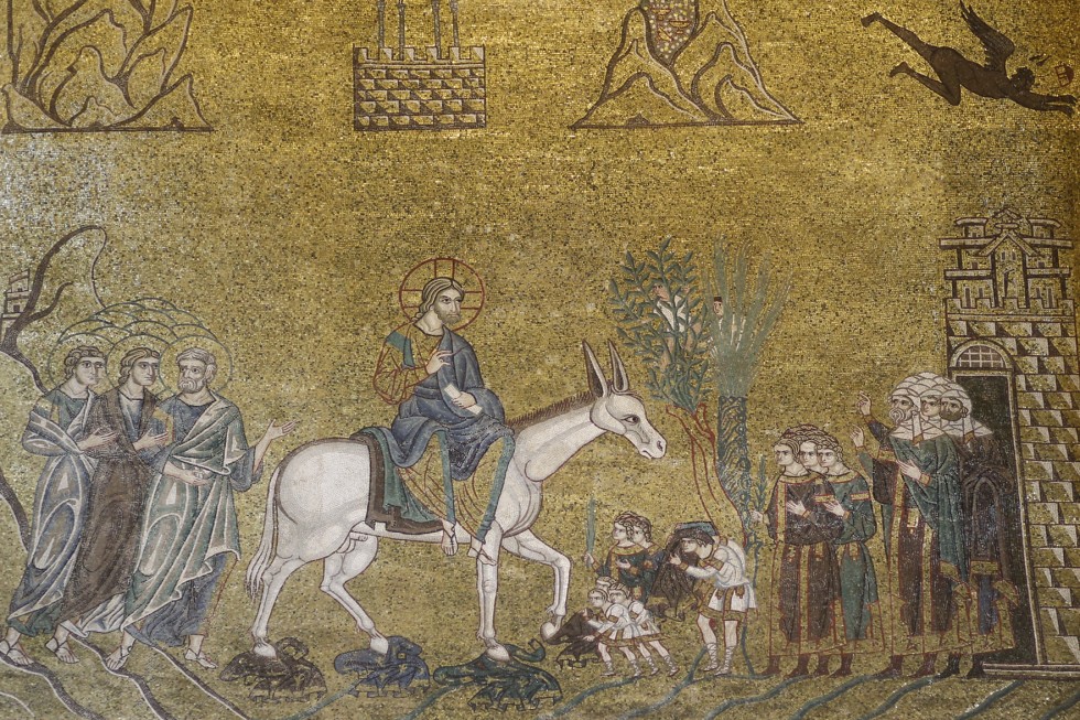 Вход Господень в Иерусалим. Мозаика собора Сан-Марко (Венеция), 2-я пол. XII в.