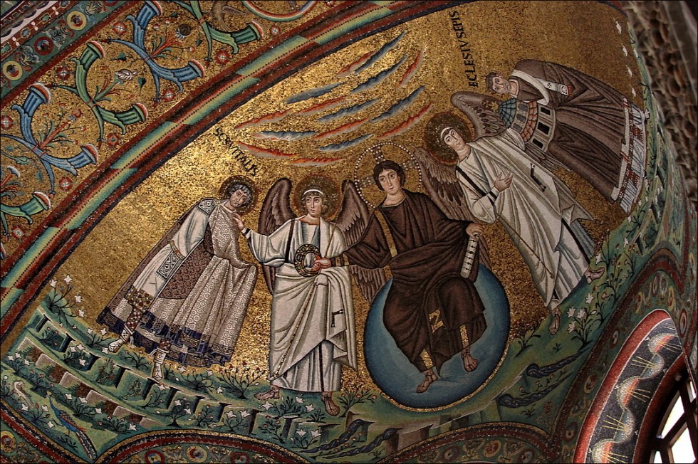 Мозаика в базилике Сан-Витале в Равенне. Италия. VI век
