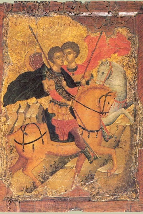 Свв. Георгий и Димитрий на конях. Первая половина XV в. Византия. Частная коллекция