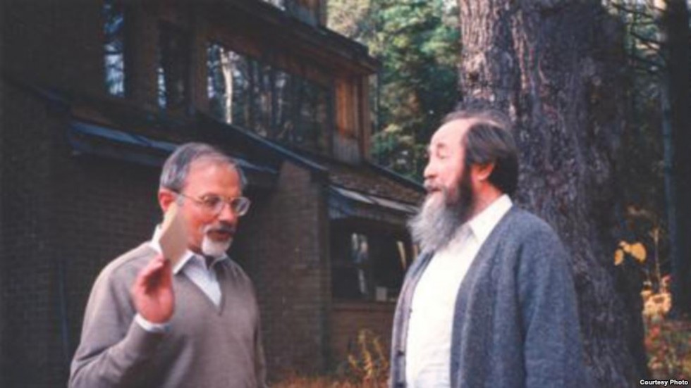 Никита Струве и Александр Солженицын в Кавендише, 1989 год. Фото: svoboda.org