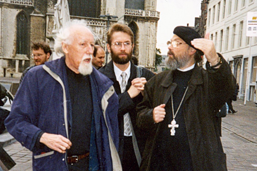 Fr. Ignace Peckstadt, Dmitry Gasak, Fr. Georgy Kochetkov. Ghent, 2002