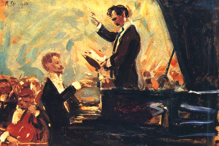 Роберт Штерль. Концерт для фортепиано (1910 г.). На картине С. Кусевицкий (дирижёр) и А. Скрябин