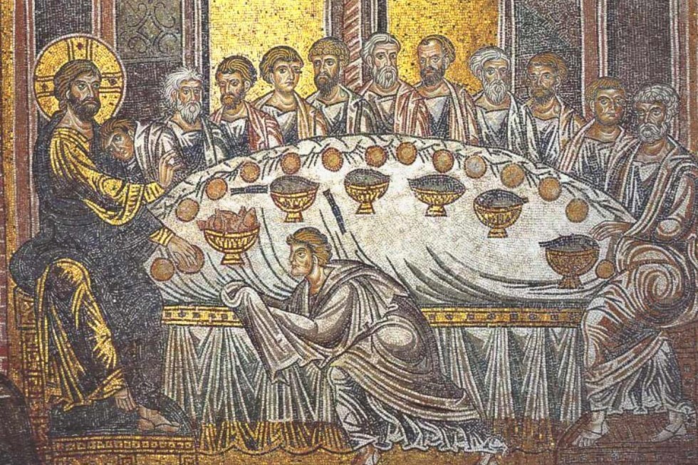 Тайная вечеря. Мозаика собора Монреале (Италия) / Santa Maria Nuova. XII век